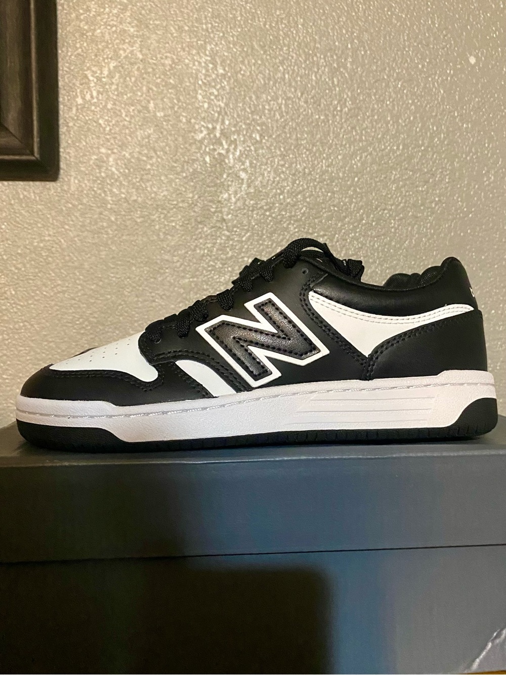 New Balance 480 Black and White Low-Top Court Sneaker